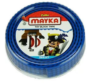 Zuru Mayka Nastro Blocco Giocattolo 2M/6,5 FT Blu Scuro 4 File Compatibile Lego Stick Riutilizzo - Foto 1 di 3