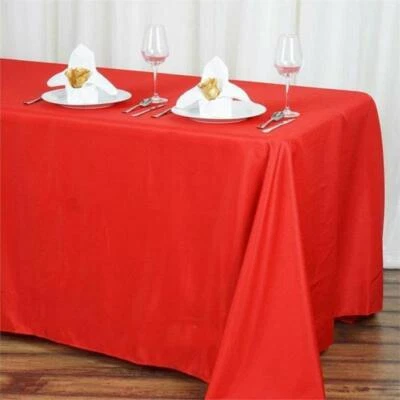 90x132-Inch RECTANGULAR Polyester Tablecloths Reception Catering Wedding Party - Image 1 of 2
