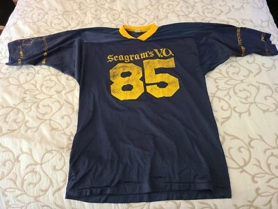 Camiseta deportiva de malla de nailon whisky VO Seagrams de colección de los años 80 LG, desgastada fiesta de fraternidad hipster Foto 1 de 4