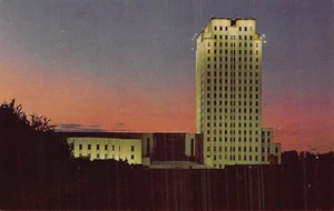 Postcard ND: North Dakota State Capitol, Bismarck, Night, Vintage - Picture 1 of 2