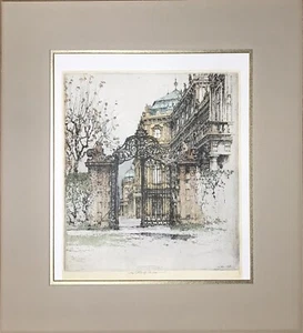 Luigi Kasimir Color Etching “Vienna Belvedere Plaza” Hand Signed / Done 1923. - Picture 1 of 2