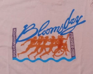 vintage 80s Nike Swoosh 1989 Bloomsday Finisher t shirt L 50/50 marathon running - Picture 1 of 5