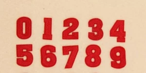Red Numbers Iron on Patches / Crafts Sew on patch / Applique / Badge - Picture 1 of 1