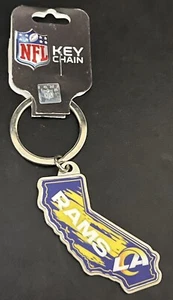 LA Los Angeles Rams NFL Team Keychain State Shaped Flat Metal Football Key Ring - Picture 1 of 1