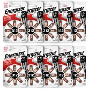 80 cells x Energizer 312 Size Hearing aid batteries Zinc air 1.4V PR41 PowerSeal - Picture 1 of 9