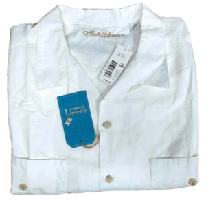 $79.50 Cubavera Big & Tall Panel Linen-Blend Shirt White size 2XB - Picture 1 of 1