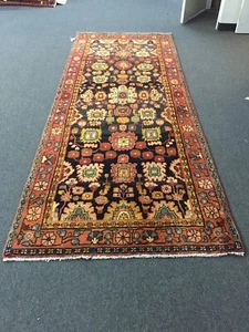 S.Antique Hand Knotted Vintage Tribal Rug Geometric Runner Carpet 4’x10’7”,#3026 - Picture 1 of 12