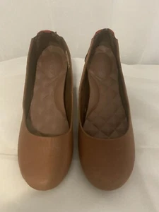 Reef Tropic Sea Women's Ballet Flats Sz. 8M Striped Colorful Heel Brown Leather - Picture 1 of 6