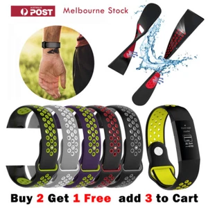 Fitbit Charge 4 Band Charge 3 /SE Sports Silicone Dual Color Replacement Straps - Picture 1 of 17
