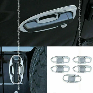 10Pcs Chrome Exterior Door Handle Bowl Cover Trim For Jeep Wrangler JL 2018-2021 - Picture 1 of 7