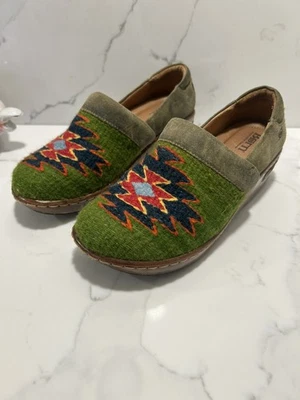 Zuecos sin cordones Born Bailie para mujer con cuña verde estilo occidental talla 8, 39 Foto 1 de 4
