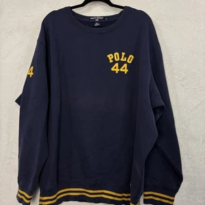 VTG Polo Sport Ralph Lauren Men’s #44 Pullover Crewneck Sweatshirt Navy Blue XXL - Picture 1 of 12