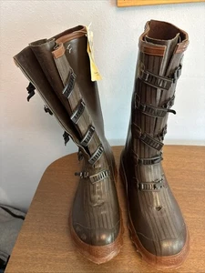 Lacrosse Schuhe - Vintage wasserdichte Gummistiefel mit fünf Schnallen - schwarz - Größe 8 - Bild 1 von 5