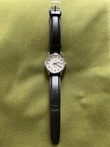Timex Easy Reader 35mm Leather Strap Watch M Black/Silvertone EXC T2H281 Indiglo - Picture 1 of 4