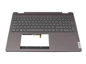 Clavier d'origine Lenovo 5CB1L31845 avec top case FR (allemand) gris/gris avec bac - Photo 1/5
