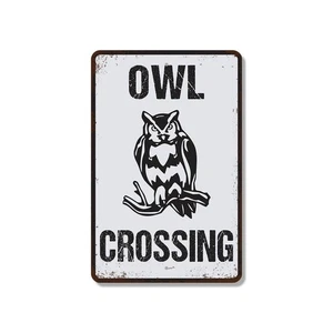 Letrero estilo vintage de cruce de búho turno de noche en vuelo perfecto para jardines - Imagen 1 de 26