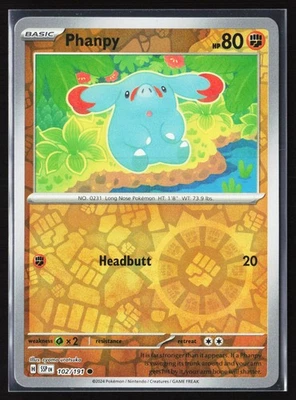 Phanpy 102/191 SV08: Surging Sparks Reverse Holo - Image 1 of 2