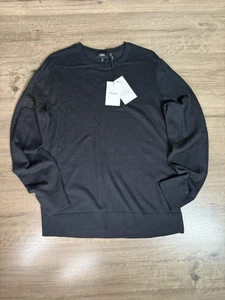 NWT Theory Riland Harman Men’s Wool Crewneck Pullover Black Large Sweater  - Picture 1 of 9
