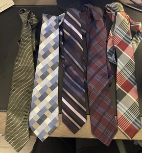Lote de 5 corbatas para hombre, rayas, cuadros, Wembley, Access, Apt 9, Kenneth Cole - Imagen 1 de 11