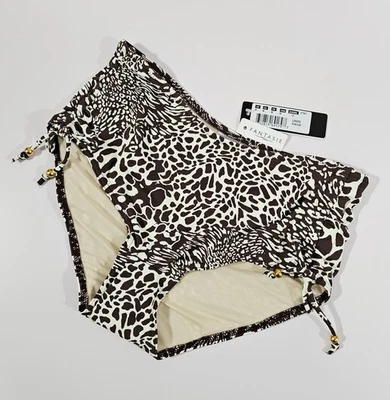 Pantalones de bikini Fantasie Swimwear Lagos estampado animal, marrón/crema, talla M Foto 1 de 4