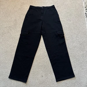 Wilfred Free Cargo Pants Womens Aritzia High Waisted Black Relaxed Sz 6 - Picture 1 of 11