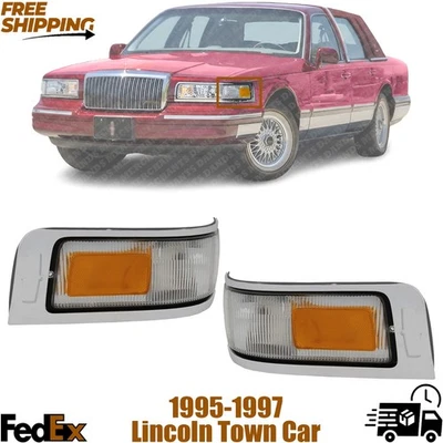 Lincoln Town Car 95-97 Corner Lamps RH & LH Set Lens and Housing - Image 1 of 4