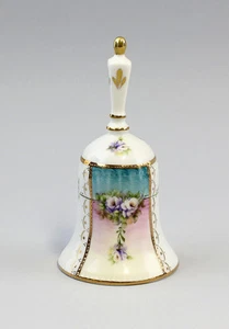 9987034-d Porzellan Othengrafen Tisch Glocke Blumendekor Goldstaffage 14x8cm - Picture 1 of 1
