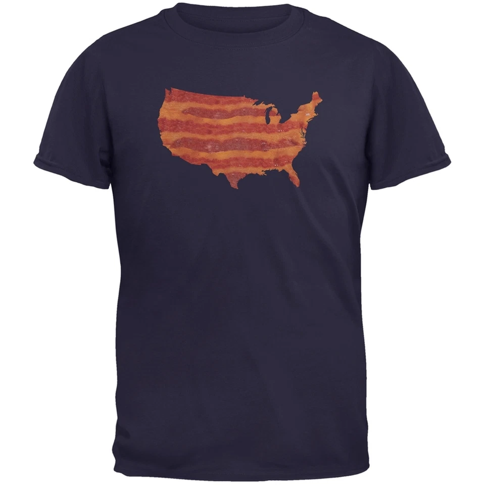 United States Of Bacon Youth Navy T-Shirt — 第 1/1 张图片