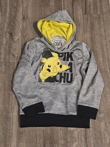 POKEMON PIKACHU Jumping Beans Youth Collectible Fleece Pullover Grey Size 7 - Picture 1 of 5