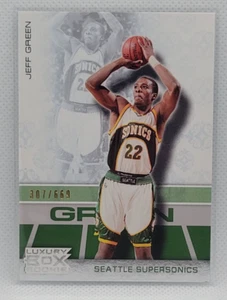 2007-08 Topps Luxury Box Jeff Green #ed 307/669 Sonics - Foto 1 di 2