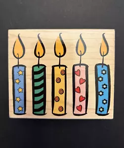 Hero Arts 2000 Five Big Candles Birthday Wooden Rubber Stamp H1870 New - Picture 1 of 6