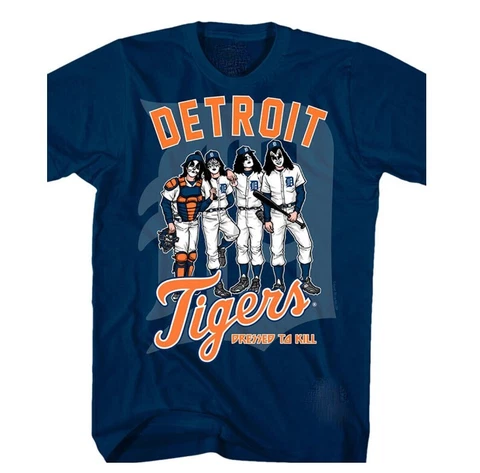 Vintage Detroit Tigers And S-3XL Unisex Navy Cotton Tee Shirt Cover