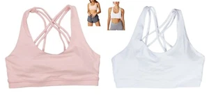 Cotton:On Strappy Cropped Solid Color Women's Sports Bra Removable Cups NWT - Picture 1 of 3