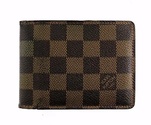Authentic LOUIS VUITTON Damier Canvas Leather Multiple Bifold Wallet France - Picture 1 of 9