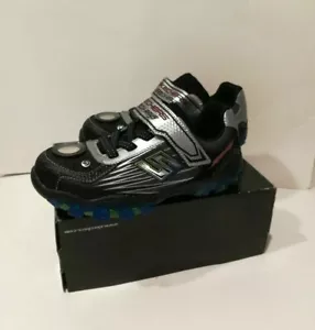 Skechers Kids Street Lightz Hydrostatic Sz 2.5 Young Boys Sneakers Black Silver - Picture 1 of 11