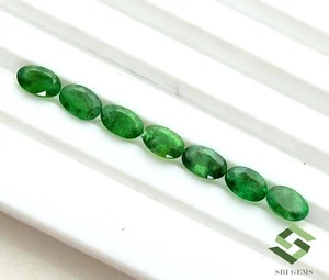 6x4 mm Natural Emerald Oval Cut Lot 07 Pcs 2.92 CTS Untreated Loose Gemstones - Picture 1 of 8