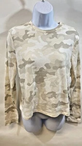 Nueva con etiquetas Camiseta Gap Para Mujer Cuello Redondo Favorita Crema/Gris Camuflada Manga Larga - Imagen 1 de 14