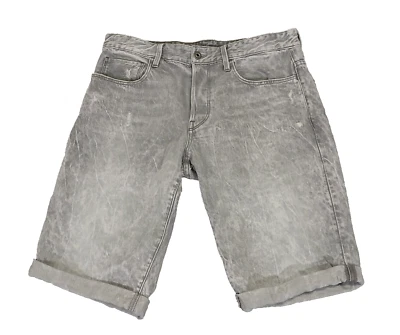 Pantalones Cortos G-Star RAW Para Hombre Talla 33 Gris Claro Envejecido Denim Shorts 3301 Rectos Foto 1 de 4