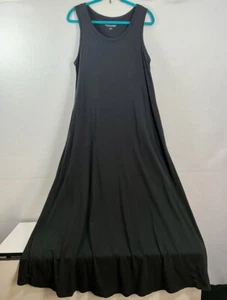 Soft Surroundings Damen Gr. Large Santiago schwarz Maxikleid U-Ausschnitt Taschen - Bild 1 von 5