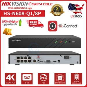 Hikvision Compatible 8CH 8POE 4K OEM NVR HS-N608-Q1/8P SECURITY CCTV NVR H.265 - Picture 1 of 11