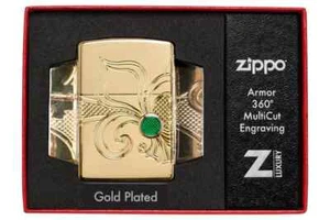 Zippo Lighter Armor Fleur de lis Design New & Boxed - Picture 1 of 3