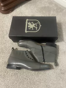 Stacy Adams Madison Dress Boots Gray Leather Mens 9 Spectator Spat Cap Zip Up - Picture 1 of 5