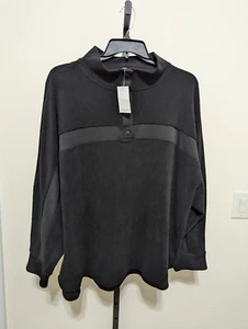 Westbound Women's Plus Fleece Snap-Neck Pullover Black Top Size 2X $69 - Picture 1 of 10