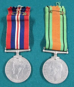 WW2 World War 2 - Medal Pair - Box & Paperwork - War & Defence - Air Ministry - Picture 1 of 8