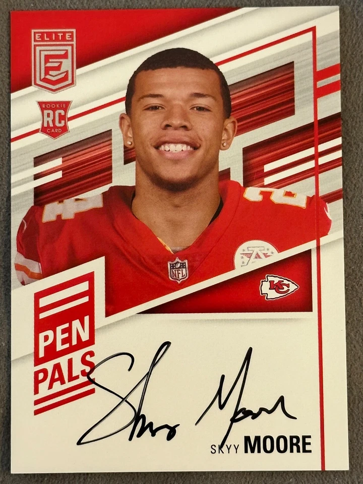 2022 Panini Donruss Elite Skyy Moore RC Rookie Kansas City Chiefs PP-SM - Image 1 of 2