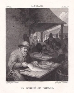 Ostade, A.van "Ein Fischmarkt" Kst.v. Vortman bei Filhol/Lavallèe 1804-14 - Picture 1 of 2
