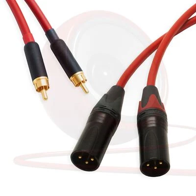 Pseudo Balanced RCA Phono to Male XLR Lead (PAIR). Van Damme Starquad Cable - Image 1 of 2