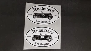 DOS L.A. ROADSTERS ROADSTER DESDE 1957 #10 PEGATINAS COCHE NEGRAS PEGATINA - Imagen 1 de 2