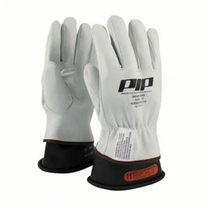 New PIP Electrical Leather Gloves - Wear Over Size 9 Rubber Gloves 10" Safety - Picture 1 of 3
