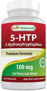 Best Naturals 5-HTP 100 mg 120 Capsules Serotonin Support for Sleep & Stress - Picture 1 of 7